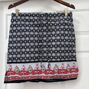 Smart Set Blue  and Red Patterned Mini Skirt ladies size small